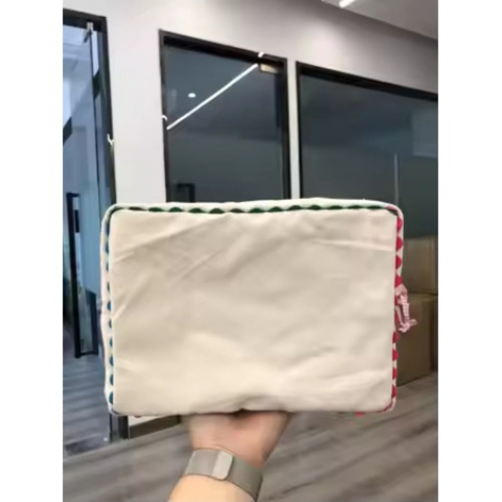 Large Capacity Lace Makeup Bag Women Elegant Floral Cosmetic Organizer Portable Travel Toiletry Bag Vanity Case Beige Birthday Bridesmaid