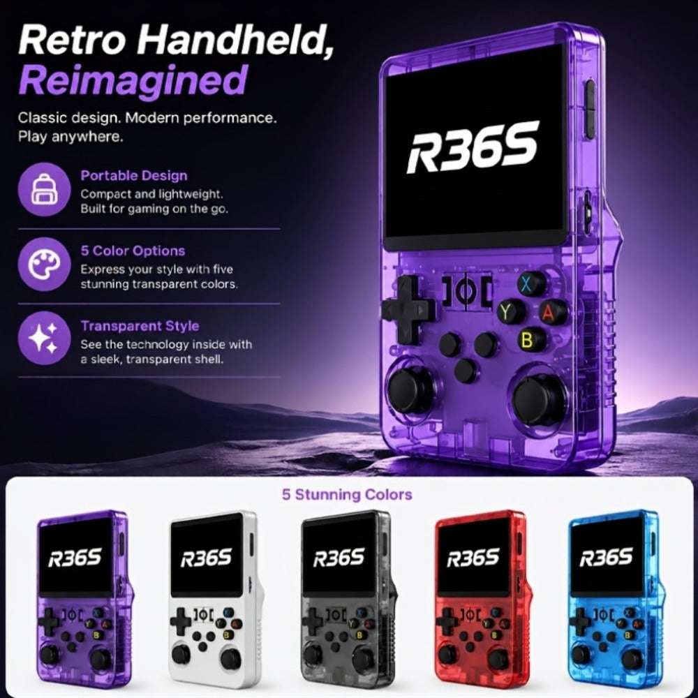 Handheld Game Console with 3.5-Inch IPS Screen, 3000mAh Battery, TF Expansion & HD TV Output