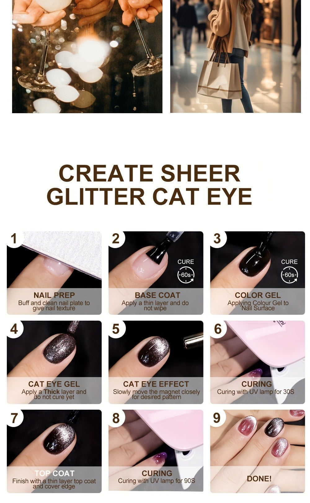 Cat Eye Gel Polish 8ml Holographic Chameleon Flash – Magnetic Sand 3D Color-Shifting Semi-Permanent UV LED Gel Varnish for Salon & Home DIY