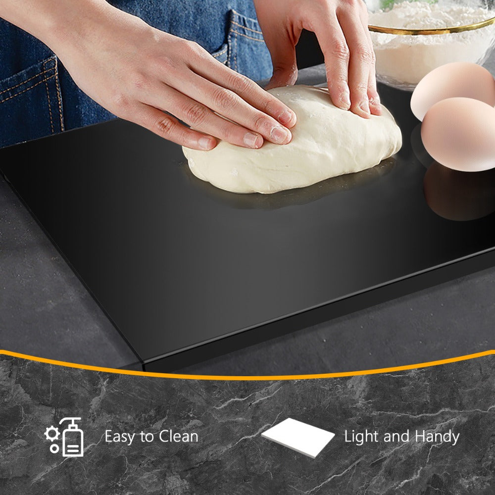 Cutting Board Acrylic Counter-Lip Surface in Black or Clear, Two Sizes and Standard or Thickened Options