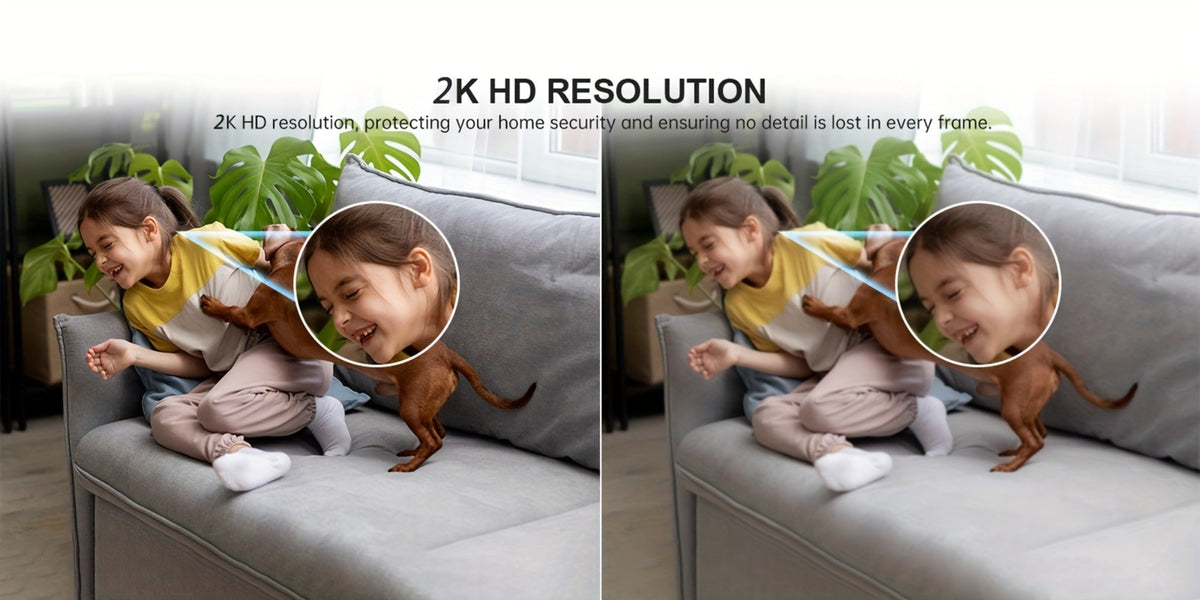 Security Camera 2K Clock-Format Model with Dual-Band WiFi, Color Night Vision, Motion Detection and Two-Way Talk