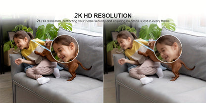 Security Camera 2K Clock-Format Model with Dual-Band WiFi, Color Night Vision, Motion Detection and Two-Way Talk