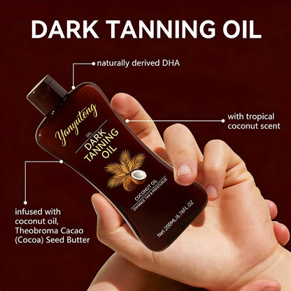 Sun Tanning Oil 200ml – Deep Golden Tan Accelerator Body Oil for Beach & Outdoor, Moisturizing & Nourishing Summer Skin Care for All Skin
