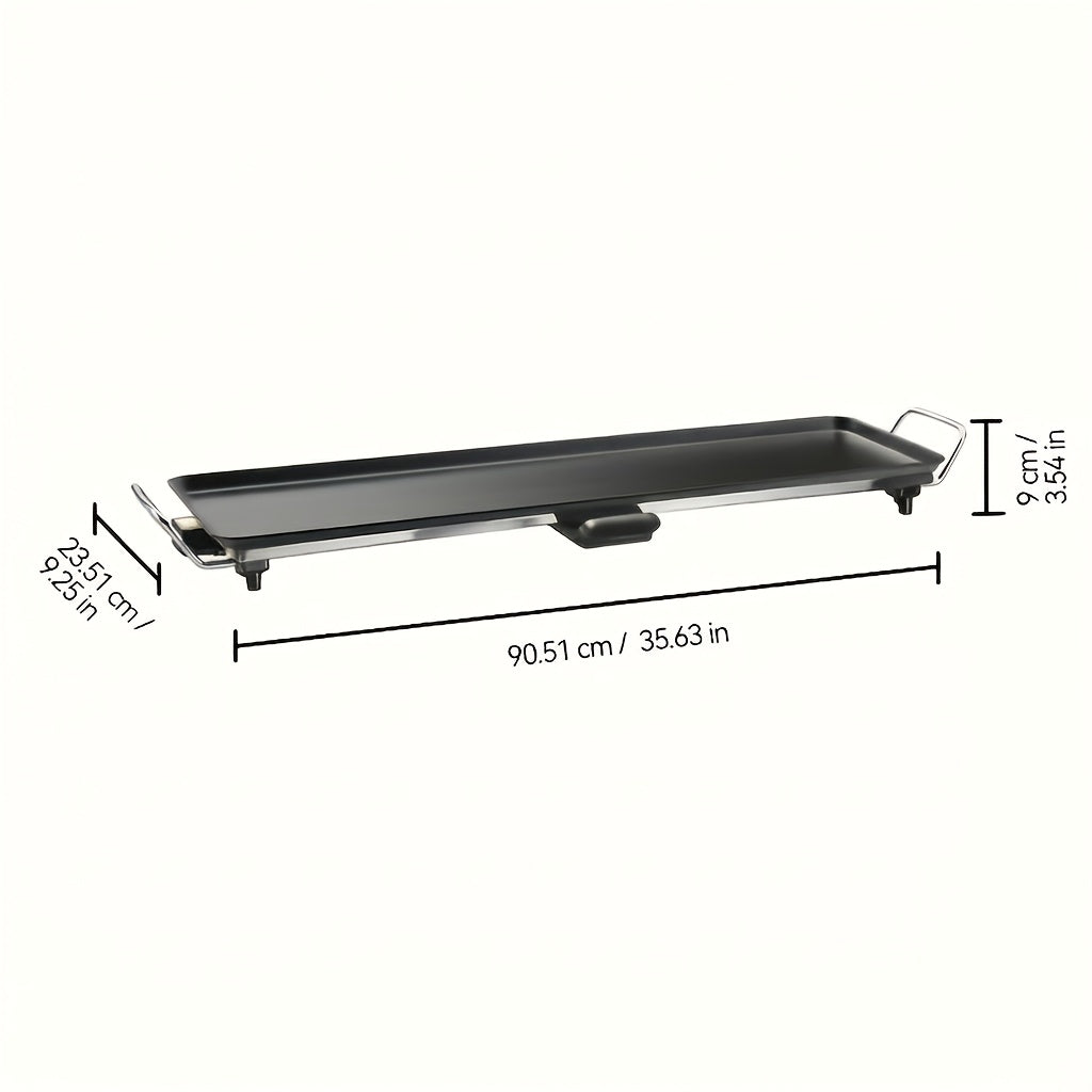 Indoor Electric Grill Smokeless, Non-Stick BBQ Griddle with Adjustable Temperature & Drip Tray