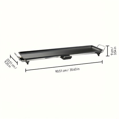 Indoor Electric Grill Smokeless, Non-Stick BBQ Griddle with Adjustable Temperature & Drip Tray