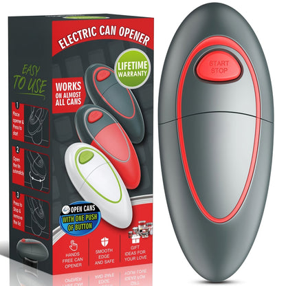 Electric Can Opener One-Touch Automatic – Smooth Edge Battery Operated Handheld Opener for All Can Sizes, Best Kitchen Gadget for Seniors