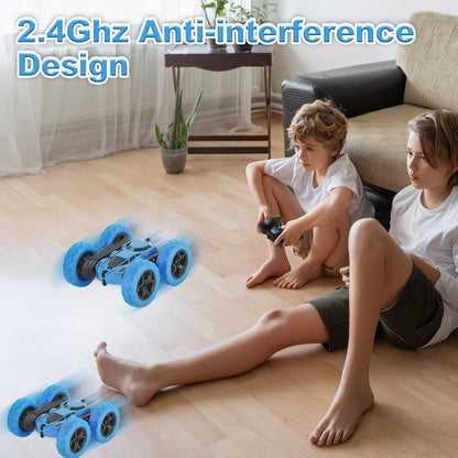 Remote Control Car, Double-Sided 360-Degree Flip Stunt Model with LEDs, 2.4GHz Control and 1400mAh Battery