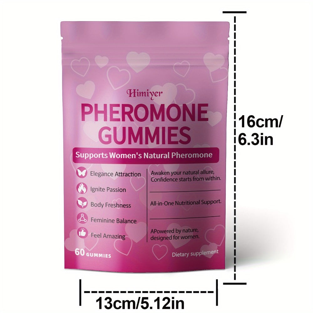 Women's Pheromone Gummies with L-Arginine, Maca & Beetroot, Natural Attraction, Confidence & Feminine Balance Supplement