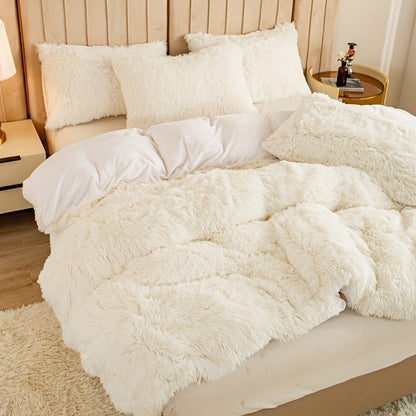 Plush Duvet Cover 100% Polyester Soft Warm Zipper Closure Cozy Bedroom Bedding Twin Full Queen King Solid Tie Dye 14 Colors for Bedroom