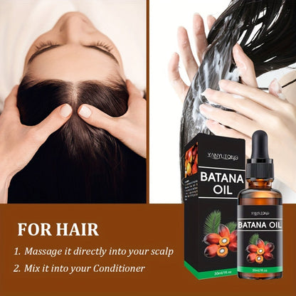 Batana Oil Hair Treatment Leave-In Essence 30ml – Plant Extract Deep Moisturizing Scalp Care, Lasting Fragrance, Frizz Control