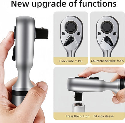 Digital Torque Wrench – 1/2" & 3/8" Drive, ±1% Accuracy, LED & Buzzer Alert, 4 Units, 500 Data Sets, Preset P1-P8