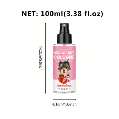 Dog Cologne Deodorant Spray – Floral Sweet Scent with Vanilla, Raspberry & White Peony | All Breed Pet Perfume, Long-Lasting Odor Control