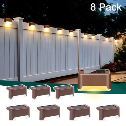 Solar LED Deck and Step Light Set in 8-, 16- or 32-Piece Packs with Black, White or Brown Shells