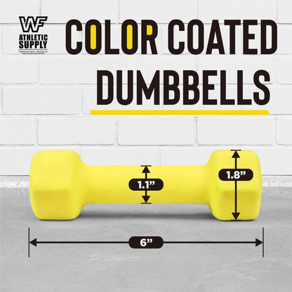 Neoprene Dumbbells Pair with Non-Slip Hex Shape – Color-Coded Hand Weights for Women & Men, Strength Training, Home Gym & Aerobics