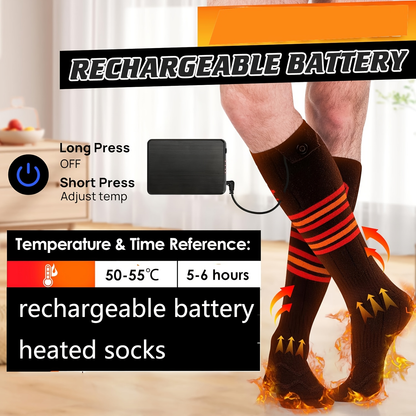 Rechargeable Electric Heated Socks for Men Women – 5000mAh Battery, Washable, Winter Warm Thermal Socks for Hiking Camping Skiing Hunting