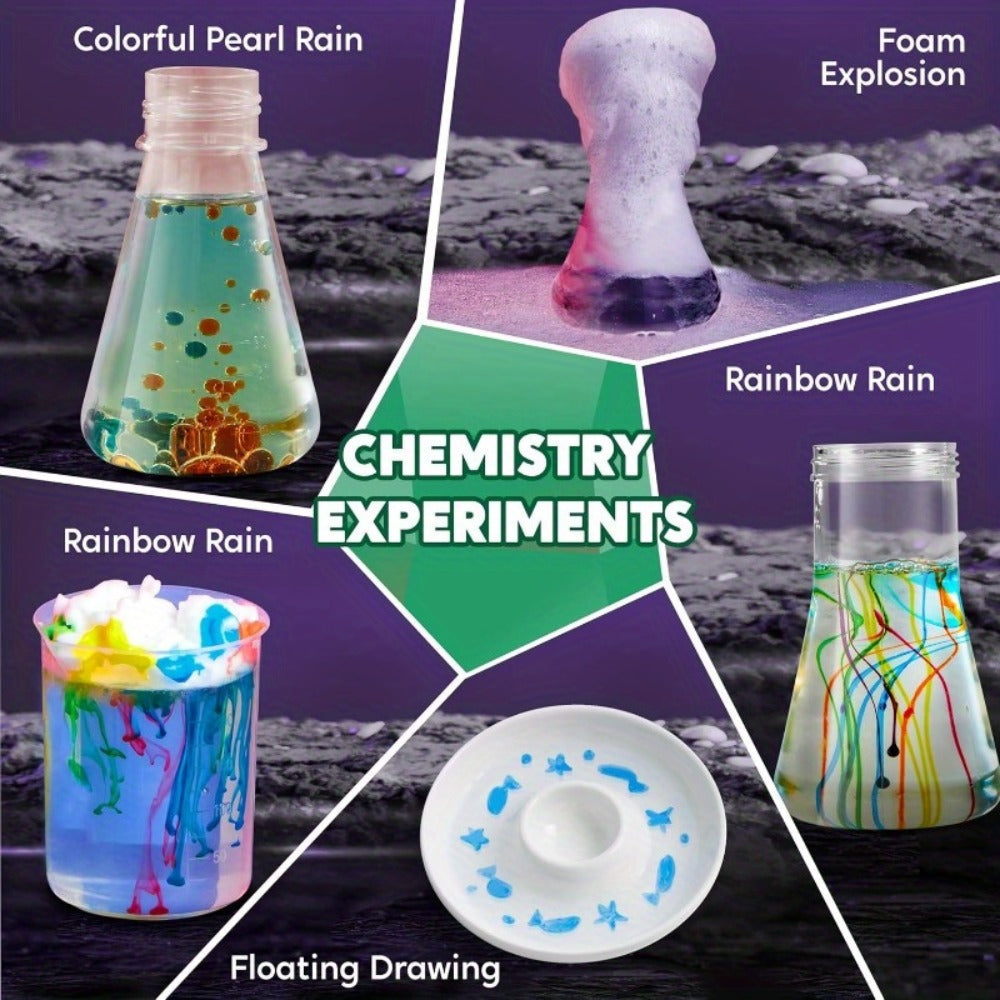STEM Science Kit for Kids 50+ Experiments, Crystal Tree Growing Kit, Lava Lamp, Volcano Chemistry Set