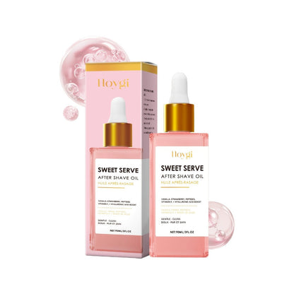 Post-Shave Hair Removal Oil for Women, Strawberry Scent, Hyaluronic Acid & Linolenic Acid, Skin Softener