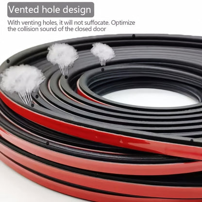 Car Door Seal Strip – 16.73ft Universal Self-Adhesive Rubber Weatherstrip for Noise Reduction & Sound Insulation, Fits Cars, Trucks