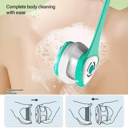 Electric Body Scrubber Brush 5-in-1 Rotating Shower Exfoliator with Long Handle - Bristle Bath Brush for Back Face & Full Body