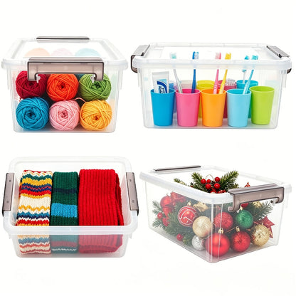 Plastic Storage Bins with Lids 4 Pack 17 Quart Stackable Clear Storage Containers for Home Cooking, Dining and Outdoor Meals