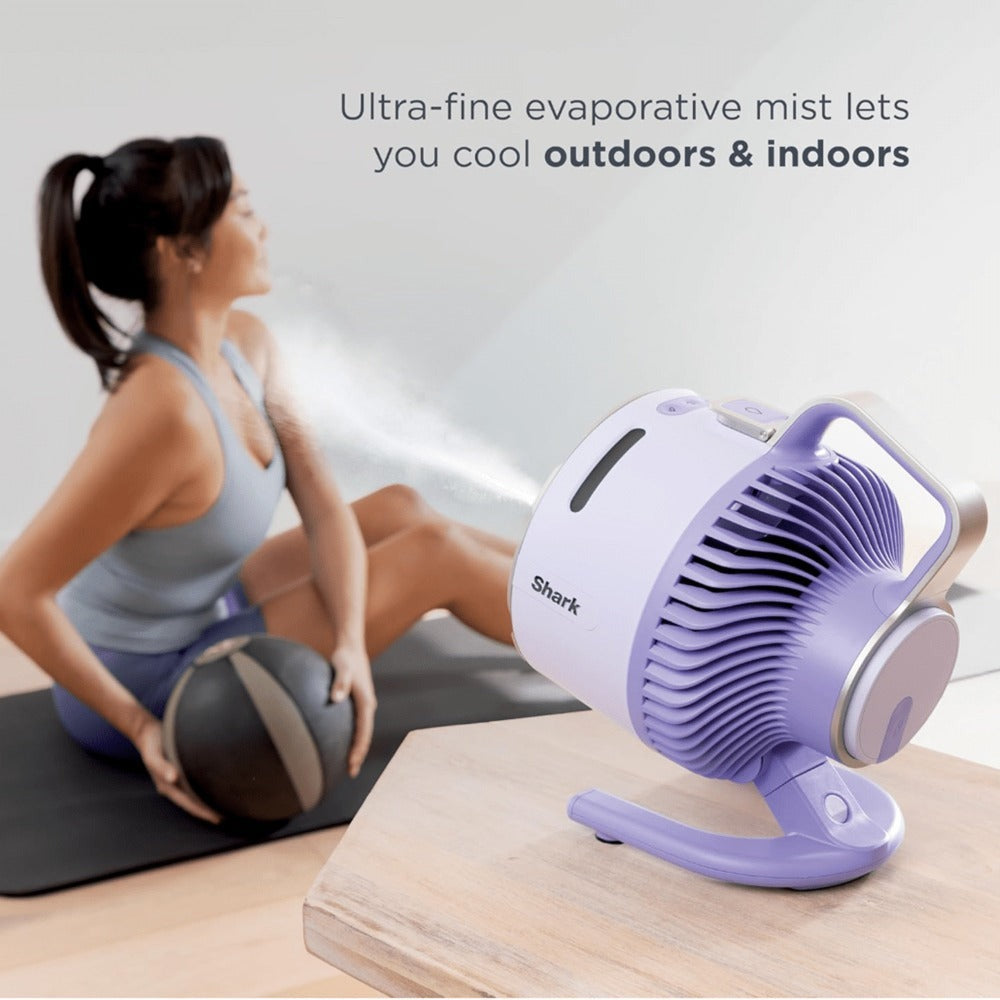 Portable Fan by Shark FlexBreeze HydroGo Pro, Refurbished Five-Speed Misting Model with Oscillation