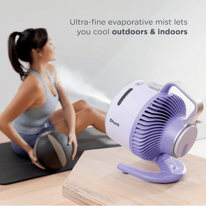 Portable Fan by Shark FlexBreeze HydroGo Pro, Refurbished Five-Speed Misting Model with Oscillation
