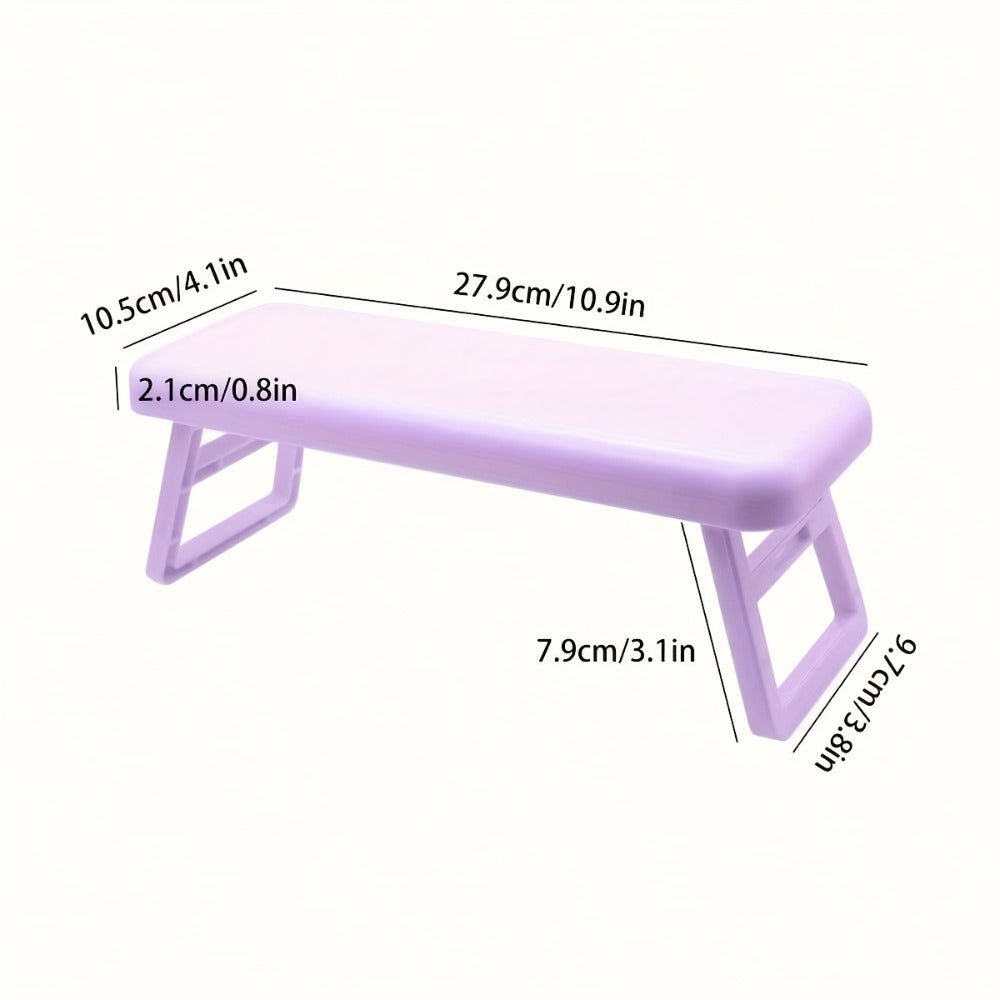 Folding Nail Armrest Hand Rest for Nail Technicians – Cushioned Wrist Support Pillow Bracket, Portable Manicure Table Stand