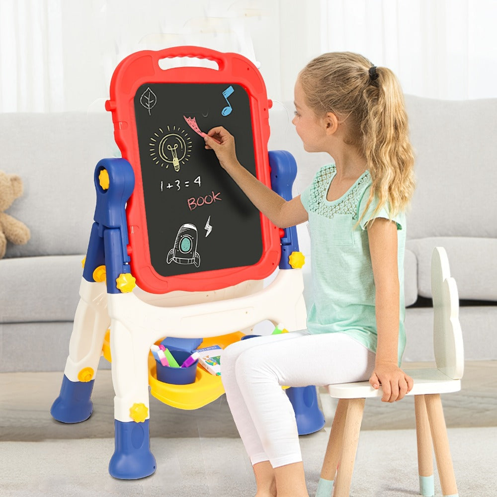 Art Easel for Kids Adjustable Double-Sided Standing Easel with Painting Accessories for Boys & Girls Ages 3+