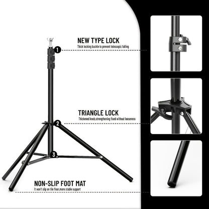 Backdrop Stand Kit 10x10ft Heavy Duty – 2 Adjustable Stands, 4 Crossbars, 4 Clamps & Carry Bag for Photo Studio, Video Shooting