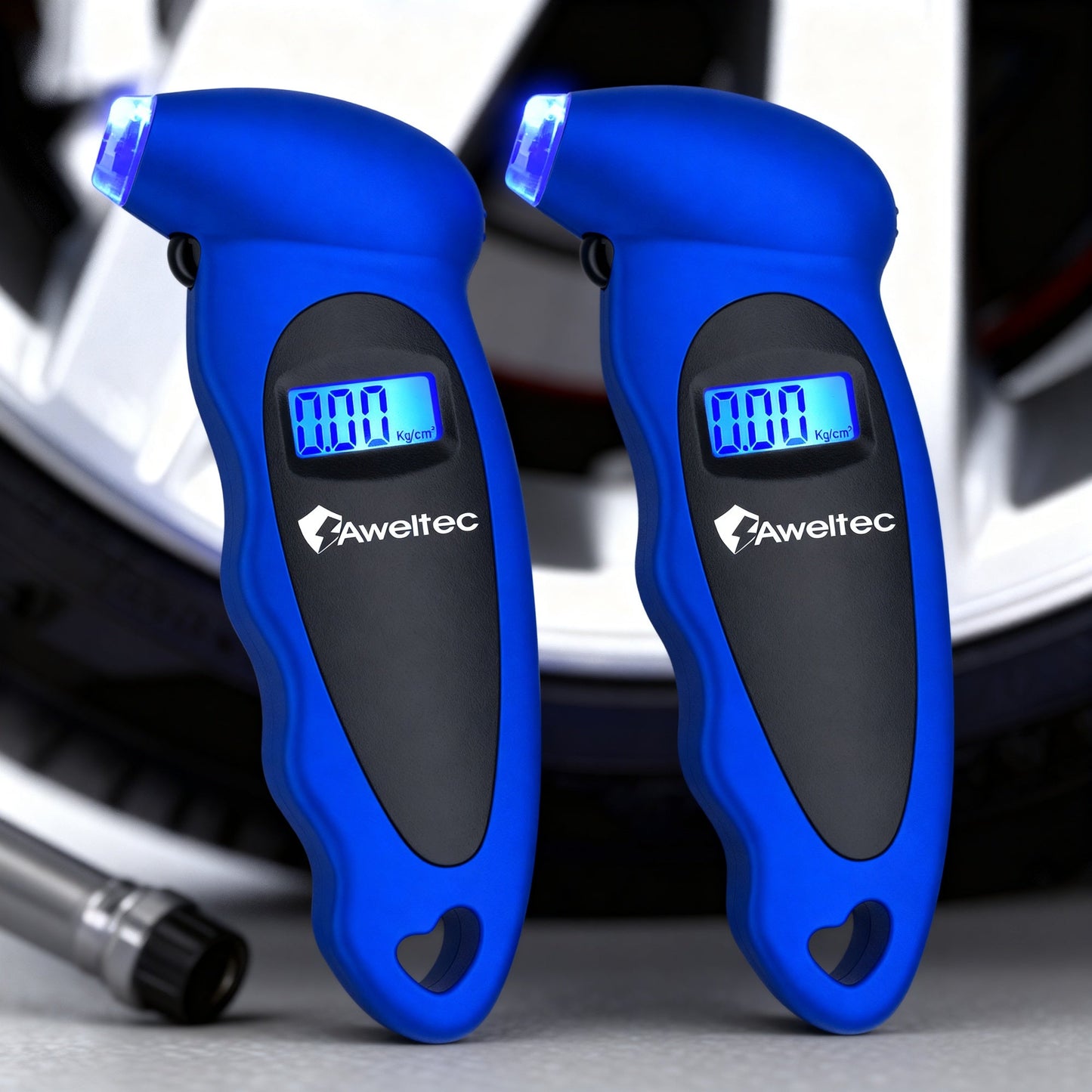 Digital Tire Pressure Gauge 2-Pack 150 PSI – Backlit LCD, 4 Modes PSI/Bar/KPA/Kgf, Non-Slip Grip for Car, Truck, Motorcycle & Bicycle