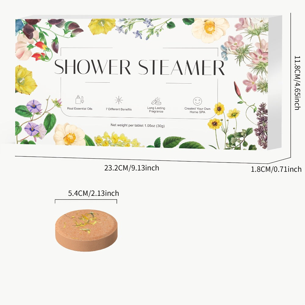 Shower Steamers Gift Set 6 Pcs Individually Wrapped – Natural Essential Oil Aromatherapy, for Bath Time, Home Spa and Personal Care