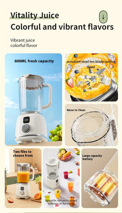 USB Rechargeable Portable Juicer Blender with Digital Display for Smoothies & Shakes, Home Office Travel