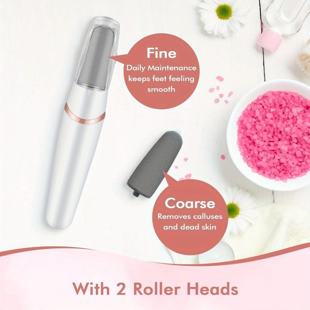 Electric Foot File Callus Remover IPX4 Waterproof 2 Interchangeable Grinding Heads 2 Speed Settings Auto
