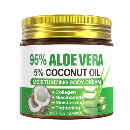 Aloe Vera Collagen Face Cream, Two Jar Set with Hyaluronic Acid and Coconut Oil for Daily Moisture