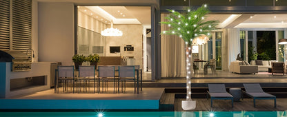 Large Artificial Palm Tree 7ft 8ft 9ft, UV Resistant Faux Tropical Palm Tree with Realistic Leaves for Outdoor Patio Garden Yard