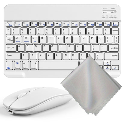 Wireless Keyboard and Mouse Combo with Mouse Pad, Silent 2.4G USB Full Size Keyboard Mouse Set for PC Laptop Mac Desktop
