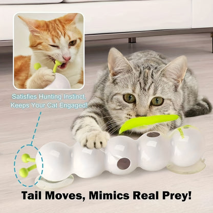 Automatic Caterpillar Cat Toy Interactive Electric Teaser for Indoor Cats – Self-Moving Worm Chasing Toy Stimulates Hunting Instincts Keeps