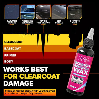 Car Scratch Remover Wax 2-Pack – Liquid Formula for Fine Surface Scratch Repair on Cars, RV, Trucks & Motorcycles