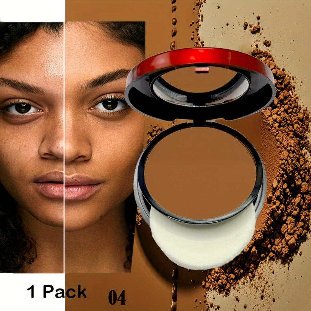 Pressed Powder Foundation Contour Matte Ful1l Coverage Oil Control Waterproof, 6 Shades Light to Dark