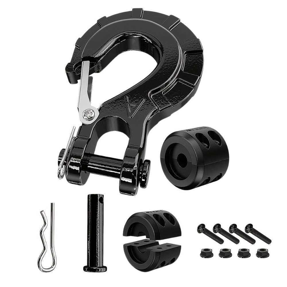 Winch Hook Forged Steel 3/8" Grade 70 Clevis Slip Hook 35, 000 lbs – Spring Latch ATV UTV Jeep Truck Off-Road Recovery Towing