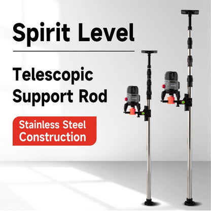 Telescoping Laser Level Pole 15.4ft / 4.7m – Adjustable Extension Rod with 1/4"-20 & 5/8"-11 Thread Mount for Rotary and Line Lasers