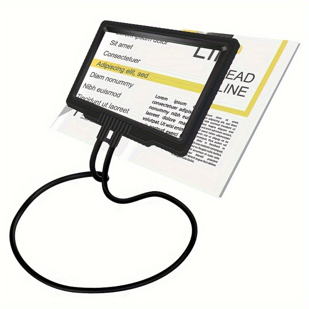 Hands-Free Magnifying Glass 5X Full Page, Flexible Gooseneck Neck-Worn Reading Magnifier for Seniors, Large Page Magnifier for Reading