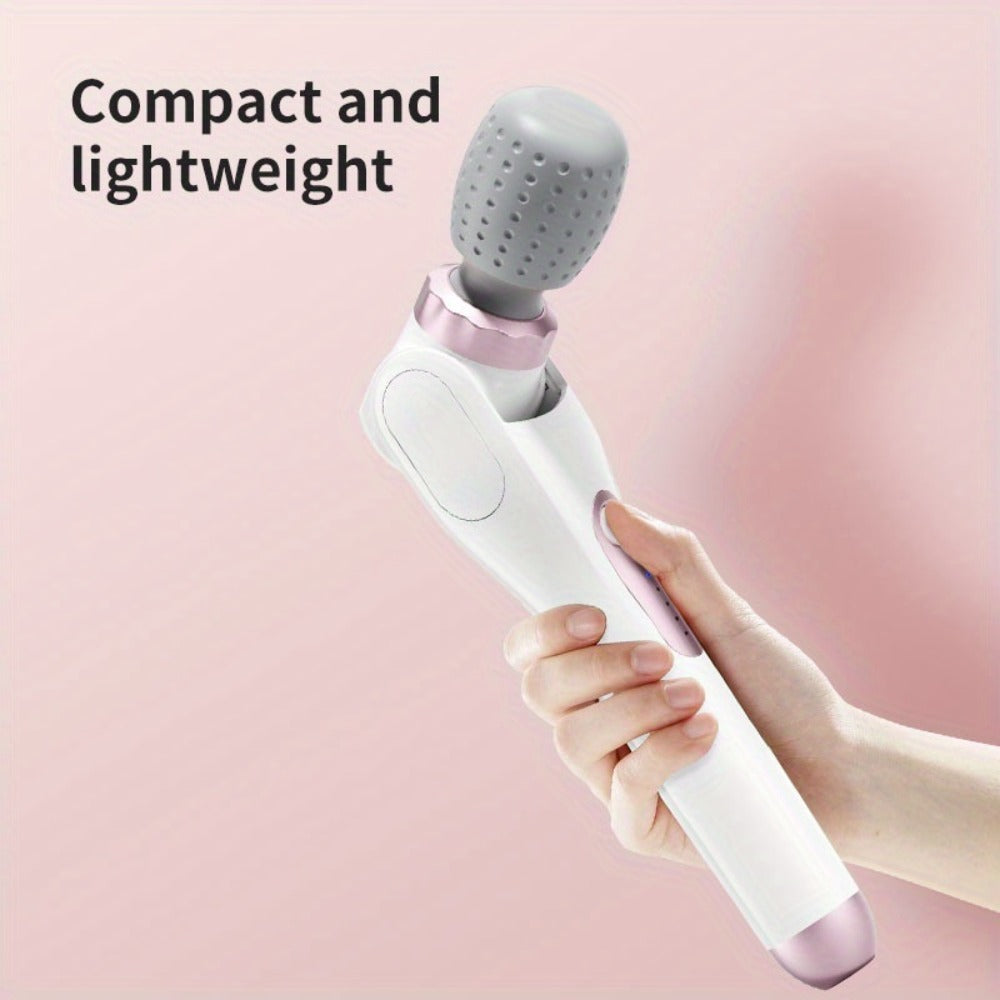 Electric Handheld Massager 180° Foldable Massage Stick, 5-Speed Vibration USB Rechargeable Rotating Head