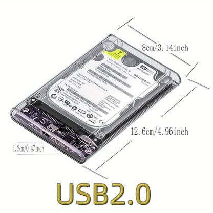 2.5 Inch External Hard Drive Enclosure USB 2.0 to SATA III Converter - Supports Up to 6TB HDD SSD
