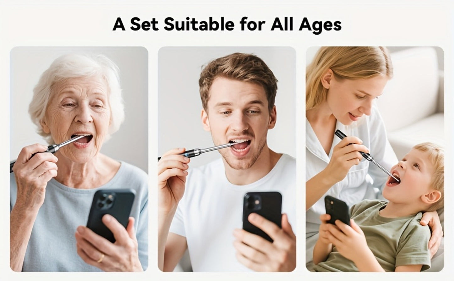 Intelligent Visual Tonsil Stone Removal Kit – 1080P HD Camera, 6 LED Lights, Wi-Fi & App Connection, Multi-Accessory Oral Inspection Tool