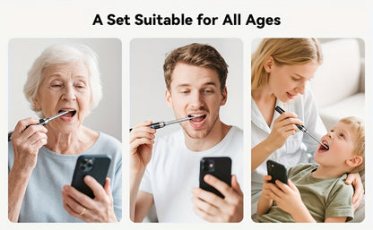 Intelligent Visual Tonsil Stone Removal Kit – 1080P HD Camera, 6 LED Lights, Wi-Fi & App Connection, Multi-Accessory Oral Inspection Tool