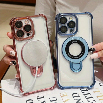 Phone Case Kickstand Bundle with Two Tempered Glass Protectors for Select iPhone 12-16 Models and Five Colors