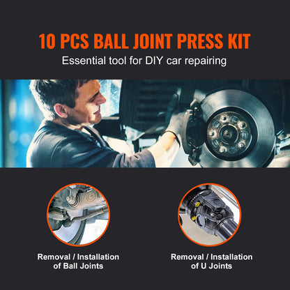 Ball Joint Press Kit 10/21/23-Piece – C-Press Ball Joint Tool Set for 2WD & 4WD Vehicles, Heat-Treated Carbon Steel
