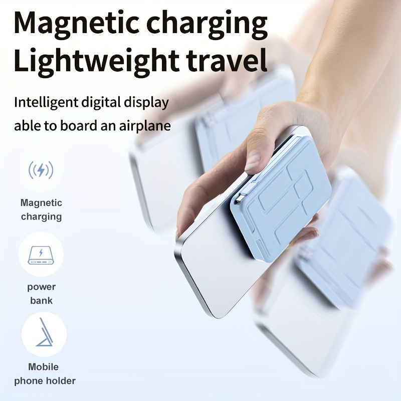 10000mAh Mobile Power, 22.W Magnetic Charging Treasure, Comes with Convenient Dual Cable, with LED Power Display