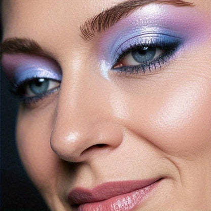 Holographic Glitter Eyeshadow Gel Jelly Shimmer Waterproof Long-Lasting Indigo Twilight Purple Blue Gradient Eye Makeup for Party Halloween